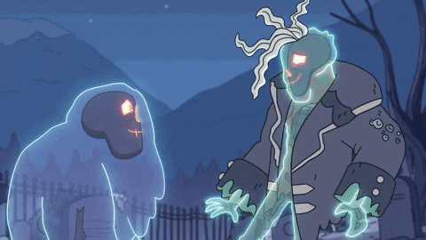 Gif de Hilda en el que se ve la reconciliación de dos fantasmas.