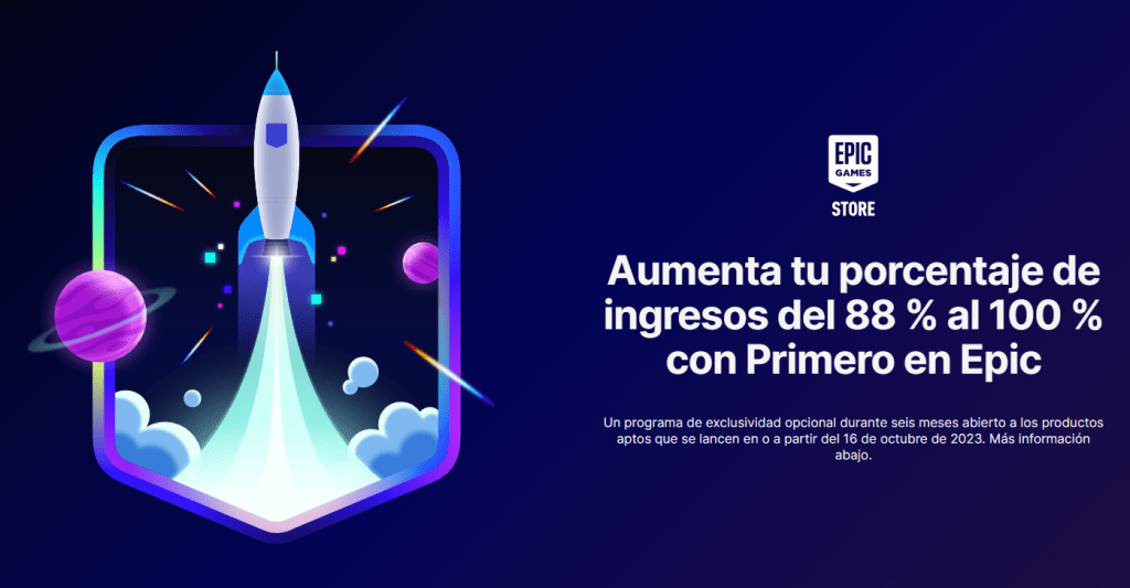 Imagen promocional del nuevo programa de fidelización de desarrolladores de Epic Games Store