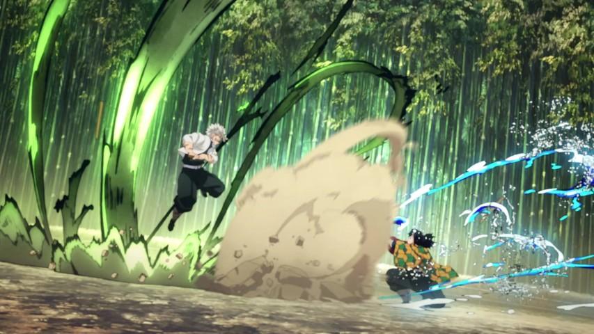 kimetsu no yaiba arco del entrenamiento exageracion animacion personajes combates