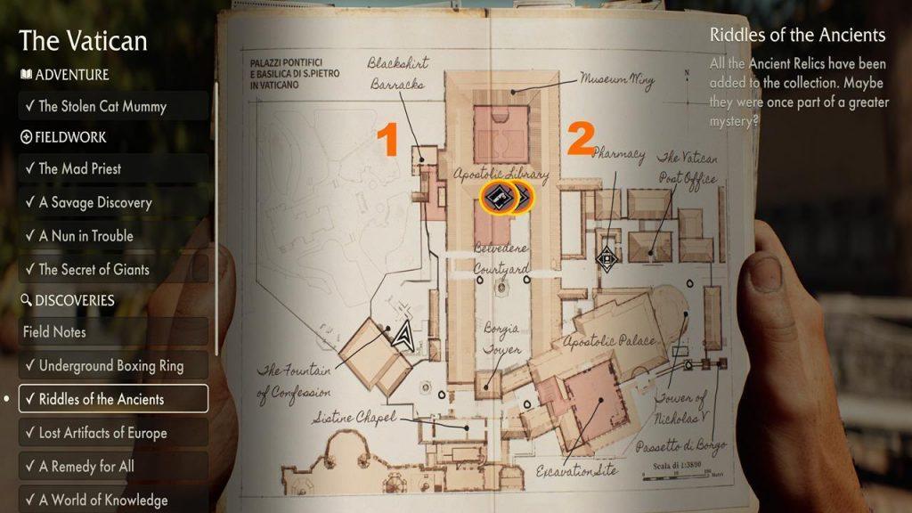 indiana jones y el gran circulo mapa de el vaticano perfeccion