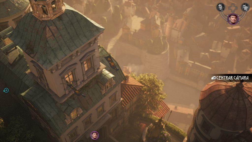 Captura de pantalla de Eriksholm: The Stolen Dream en el que se ve desde la parte alta los barrios bajos